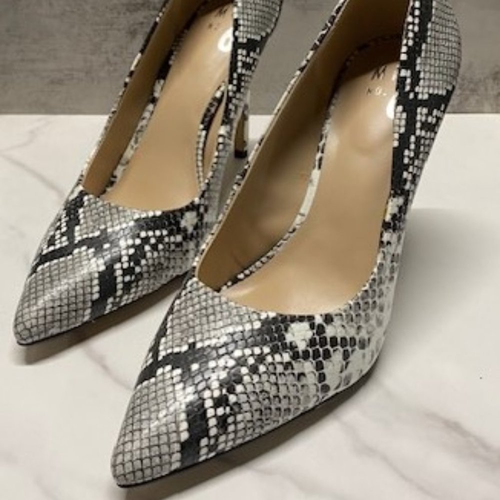 Snakeskin Printed Slip On Stiletto Pump Pointed Toe High Heels Fashionable 8.5M